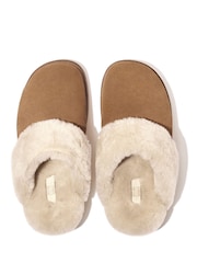 FitFlop Gen-FF Shearling-Collar Suede Brown Slippers - Image 3 of 4