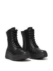 Fitflop F-Mode Leather Lace Up Flatform Ankle Boots - Image 4 of 5