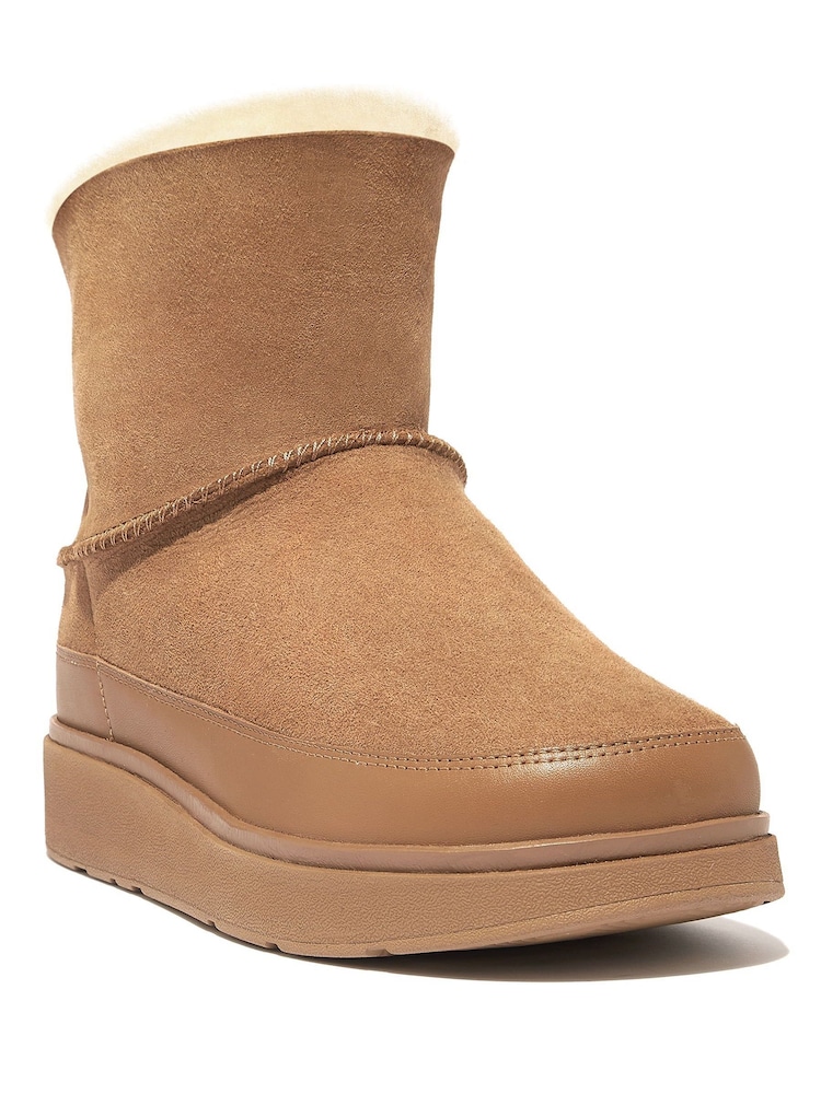 Jasnobrązowy - FitFlop Gen Double Faced Shearing Boots - Image 2 of 6
