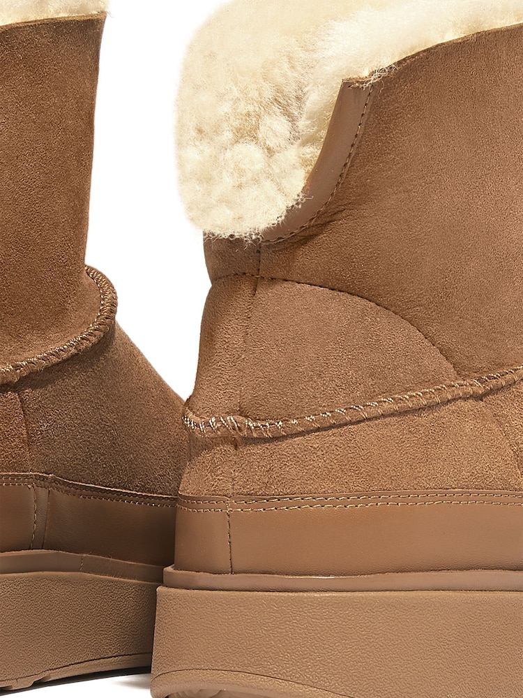 Jasnobrązowy - FitFlop Gen Double Faced Shearing Boots - Image 5 of 6