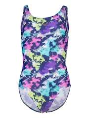 Arena Girls Tie And Dye U Back Blue Swimsuit - Image 3 of 6