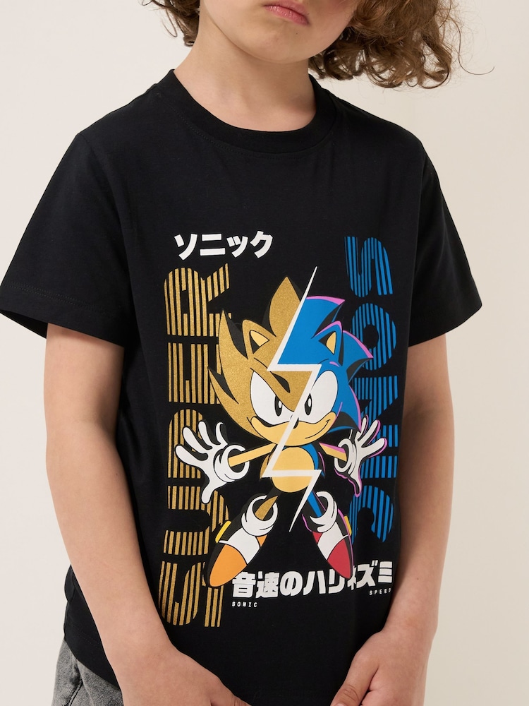 Angel & Rocket Black Sonic 100% Cotton Short Sleeve T-Shirt - Image 2 of 5