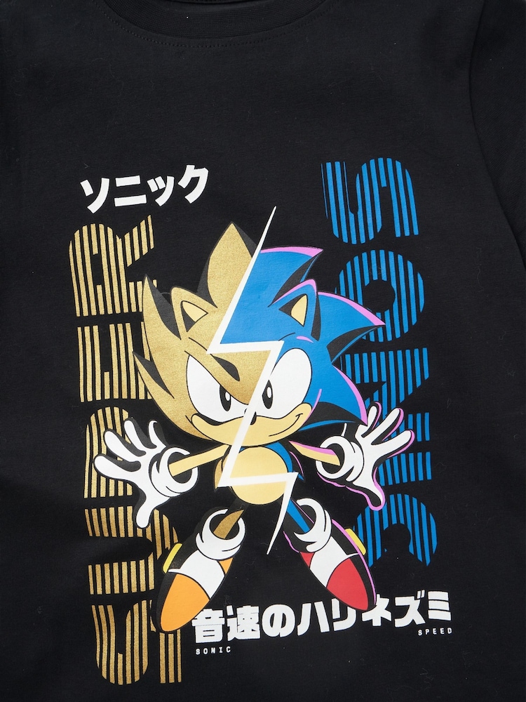 Angel & Rocket Black Sonic 100% Cotton Short Sleeve T-Shirt - Image 5 of 5