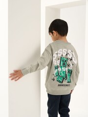 Angel & Rocket Grey Minecraft Sweat Top - Image 1 of 7