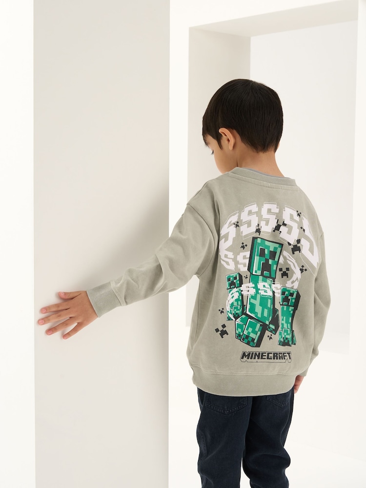Angel & Rocket Grey Minecraft Sweat Top - Image 1 of 7