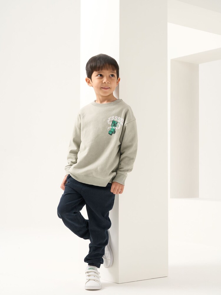 Angel & Rocket Grey Minecraft Sweat Top - Image 2 of 7