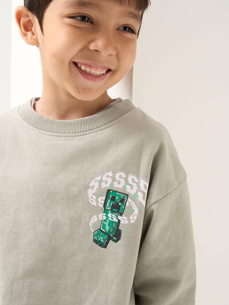 Angel & Rocket Grey Minecraft Sweat Top - Image 3 of 7