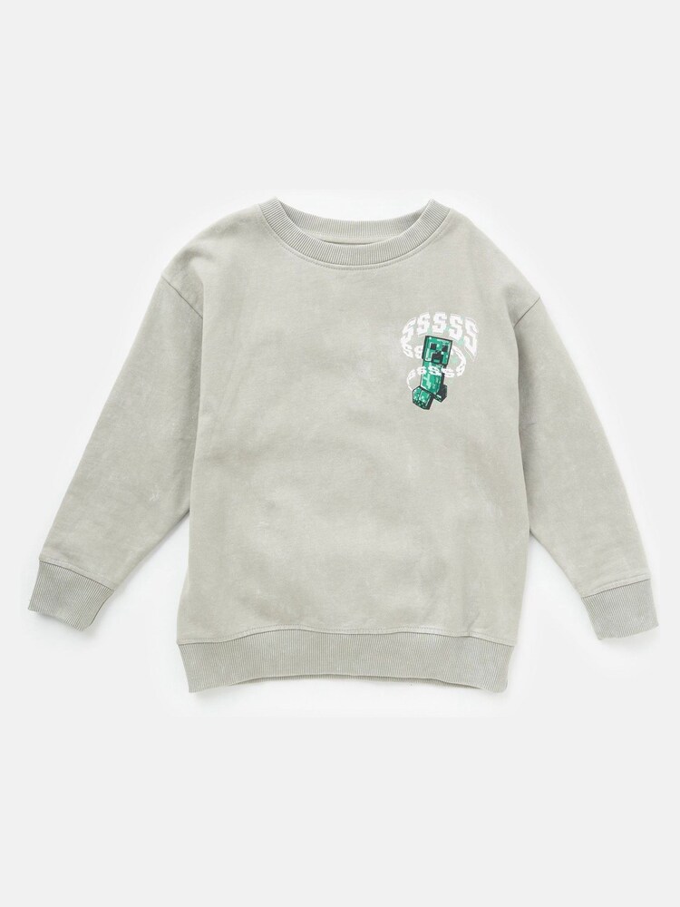 Angel & Rocket Grey Minecraft Sweat Top - Image 4 of 7