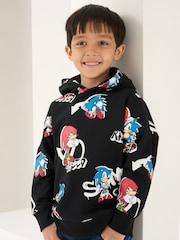 Angel & Rocket Black Sonic Print Hoodie - Image 2 of 5