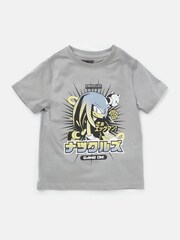Angel & Rocket Grey Sonic 100% Cotton Short Sleeve T-Shirt - Image 3 of 5