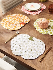 Set of 4 Orange Pumpkin Corkback Placemats - Image 1 of 4
