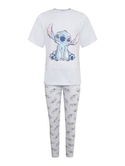 Brand Threads Blue Disney Lilo and Stitch Girls 100% Cotton Pyjama Set - Image 4 of 5