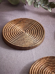 Set of 4 Natural Bronx Etched Wooden Coasters - Image 3 of 6