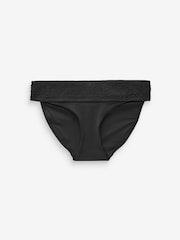 Black Shirred High Leg Bikini Bottoms - Image 5 of 5
