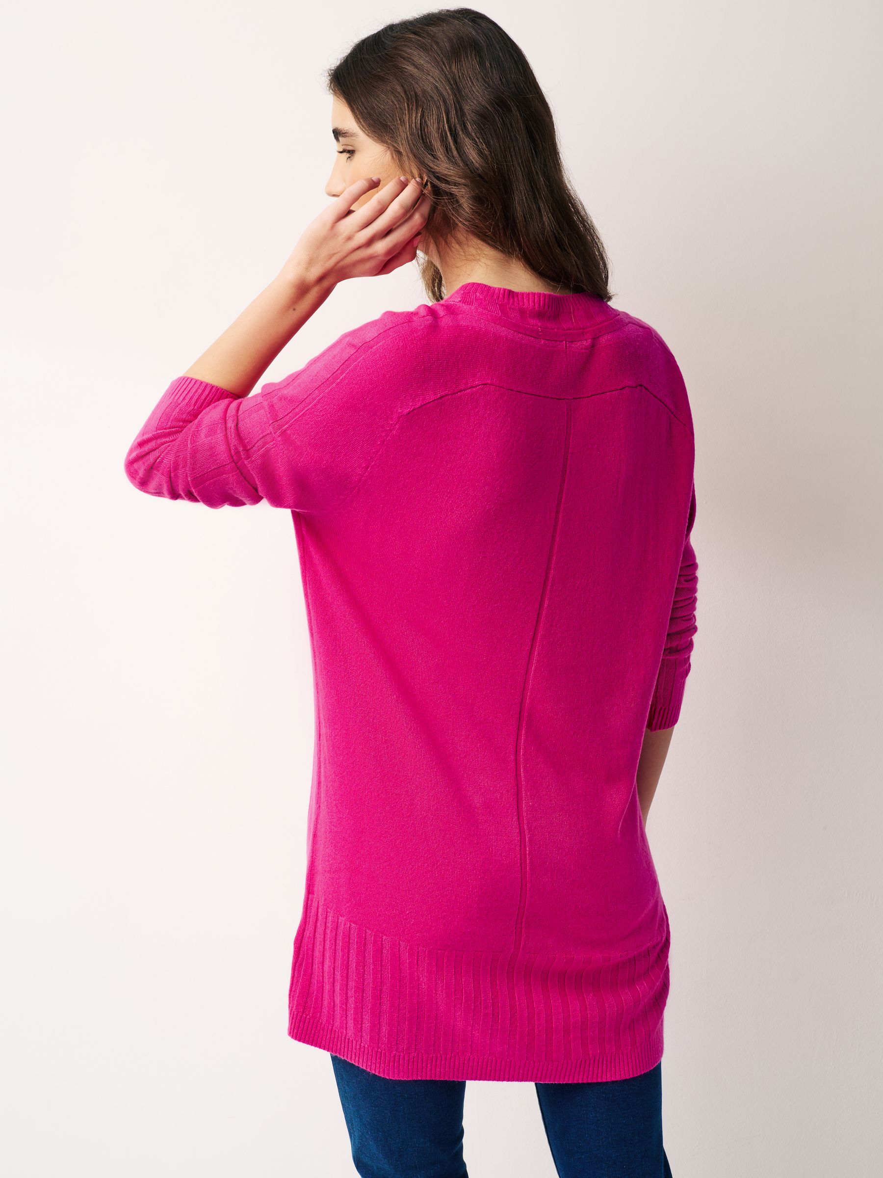 Buy Pink Cosy V Neck Long Sleeve Longline Tunic Jumper from Next Luxembourg