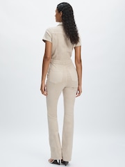 Good American Sand Good American Twill Utility Bootcut Jumpsuit - Image 5 of 6