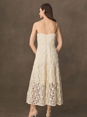 Cream Premium Floral Overlay Dress - Image 4 of 7