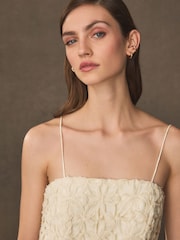 Cream Premium Floral Overlay Dress - Image 5 of 7