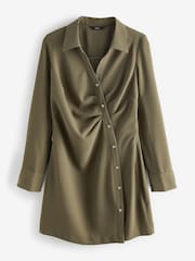 Green Asymmetric Crepe Mini Dress - Image 5 of 6