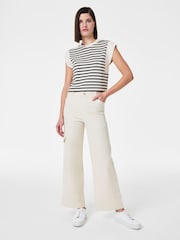 Spanx Green Stretch Twill Cropped Cargo Trousers - Image 1 of 5