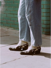 ASRA London Marvelo Ankle Leather Western White Boots With Stitch and Cutout Detail - Image 3 of 4