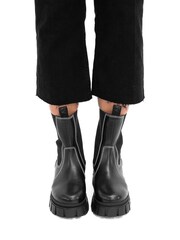 ASRA London Beacon Elastic Chunky Chelsea Leather Black Ankle Boots - Image 5 of 5