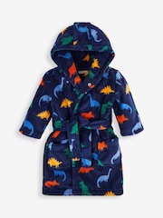 JoJo Maman Bébé Navy Dinosaur Print Dressing Gown - Image 1 of 5
