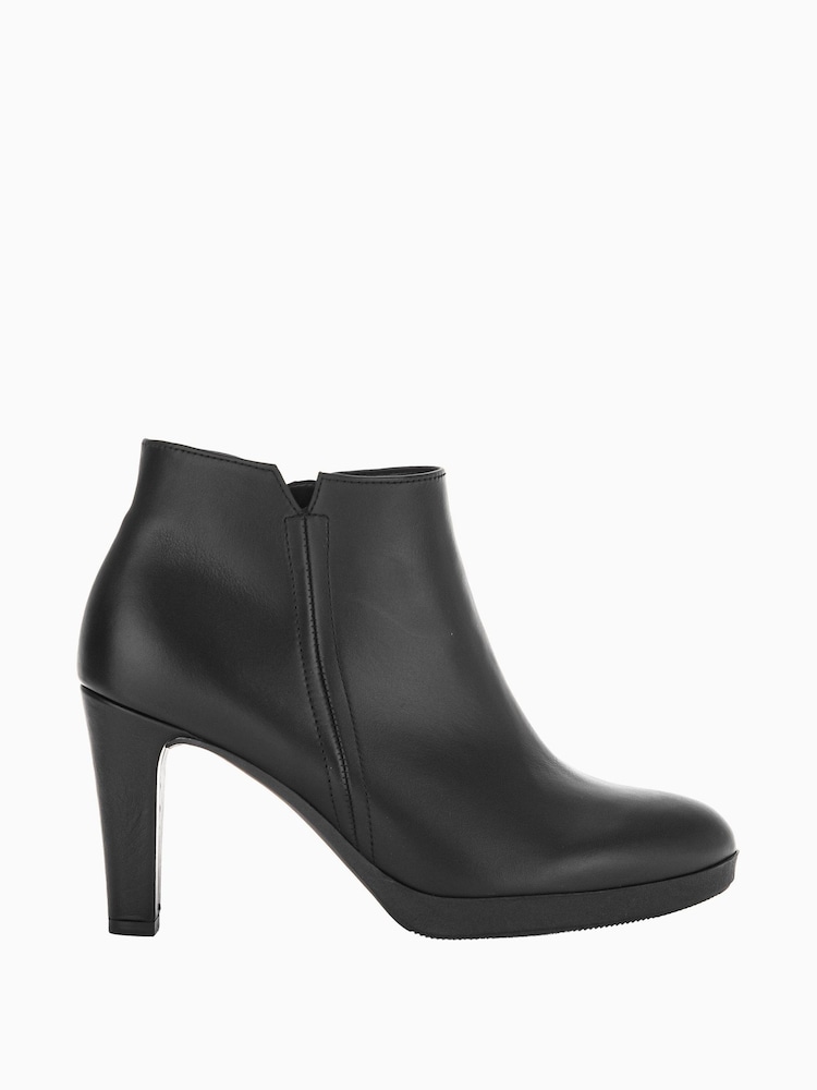 Gabor Fozzie Black Leather Ankle Boots - Image 1 of 5