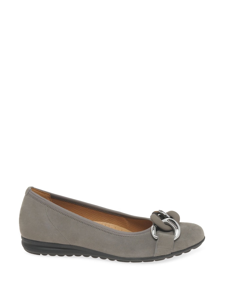 Gabor Wide Fit Sabia Suede Ballerina Shoes - Image 1 of 5