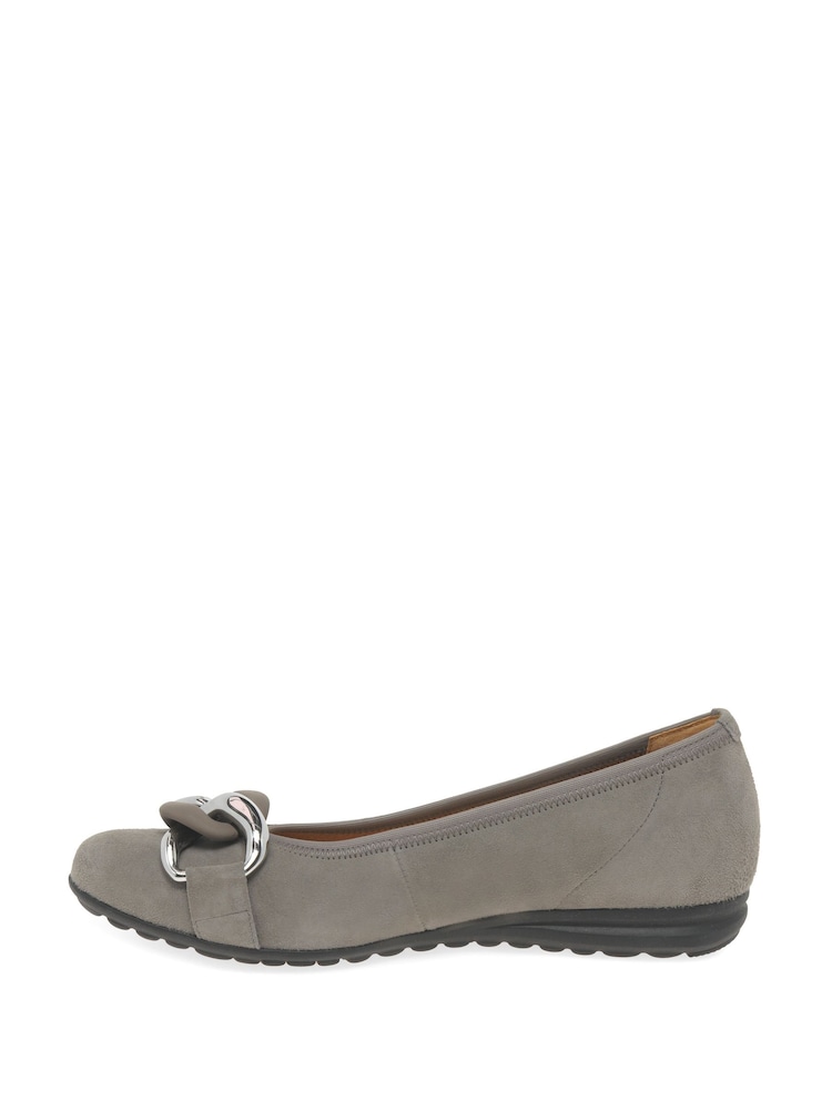 Gabor Wide Fit Sabia Suede Ballerina Shoes - Image 2 of 5