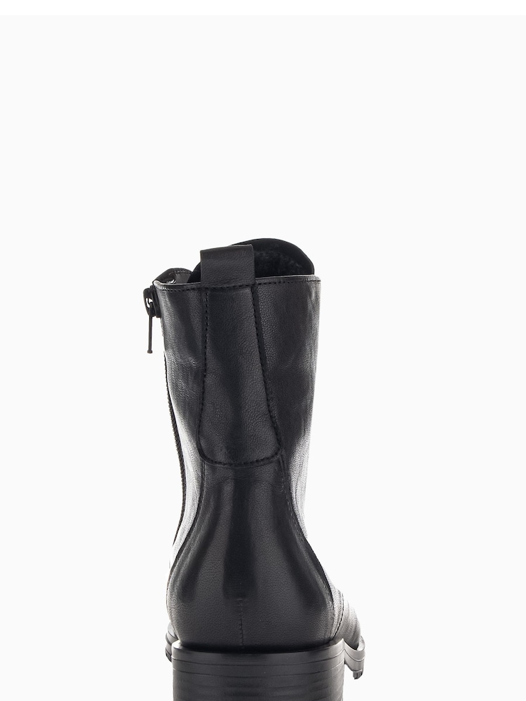 Gabor Wide Fit Prissie Black Leather Ankle Black Boots - Image 5 of 5