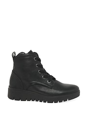 Gabor Wide Fit Dando Black Leather Ankle Black Boots - Image 1 of 5