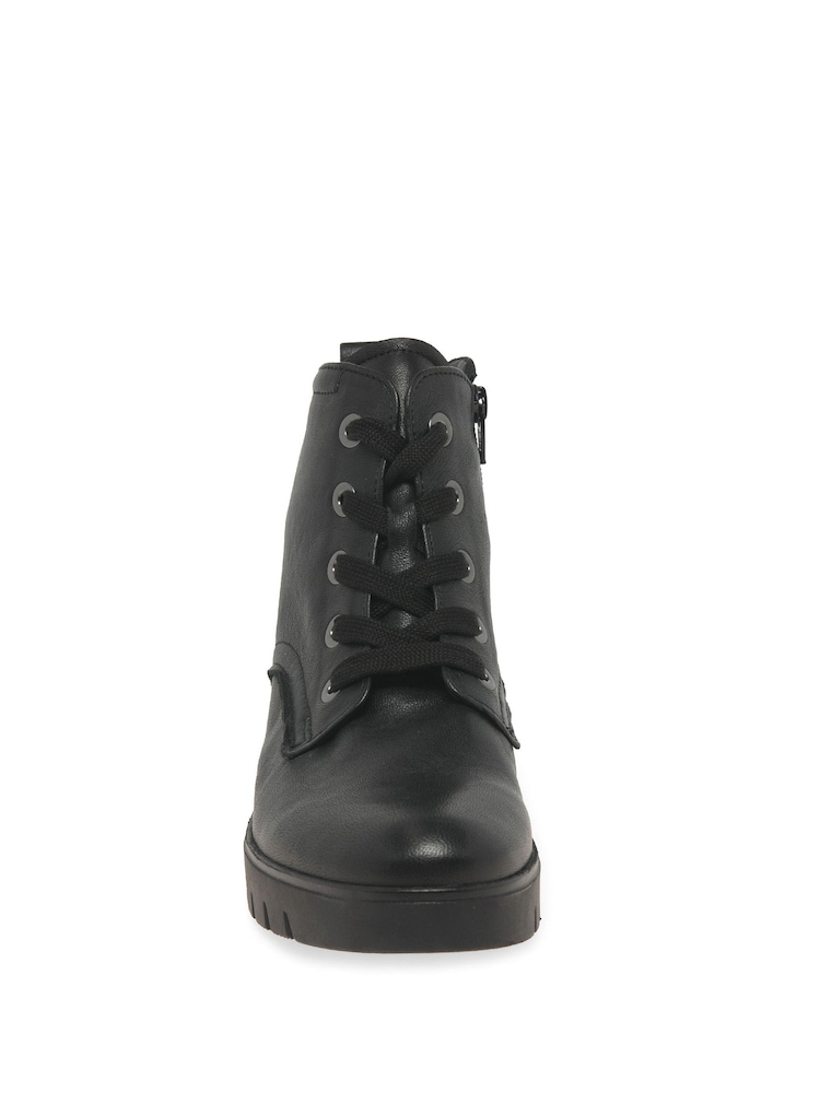 Gabor Wide Fit Dando Black Leather Ankle Black Boots - Image 4 of 5