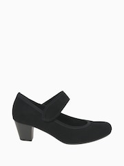 Gabor Illuminate Black Suede Court Black Shoes - Image 1 of 5