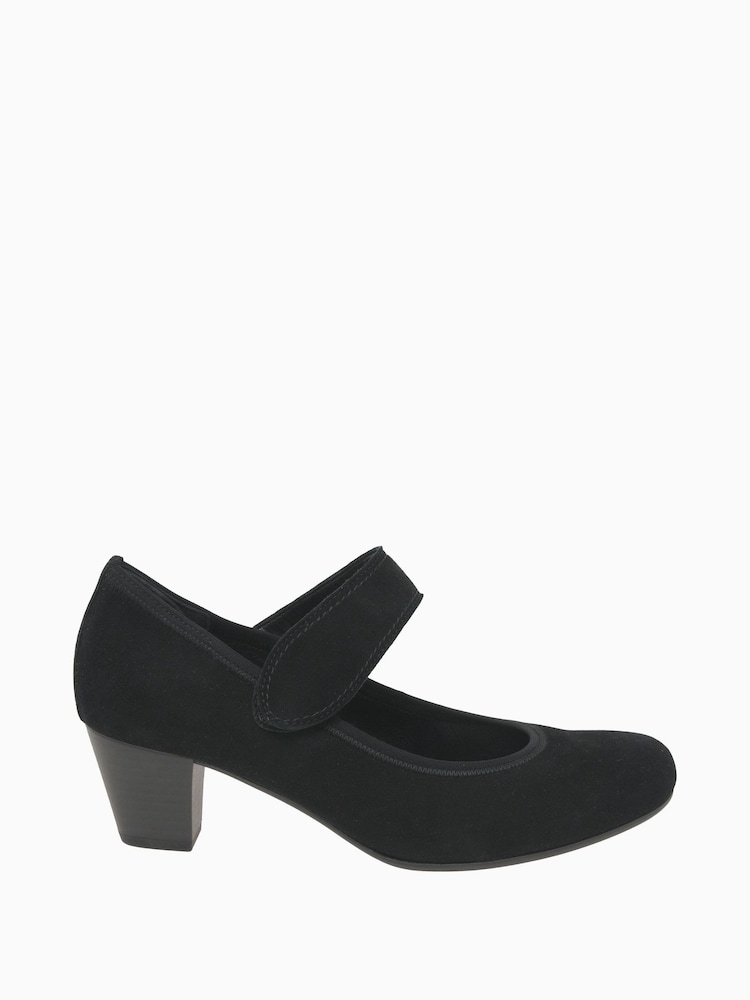 Gabor Illuminate Black Suede Court Black Shoes - Image 1 of 5