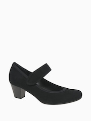 Gabor Illuminate Black Suede Court Black Shoes - Image 2 of 5