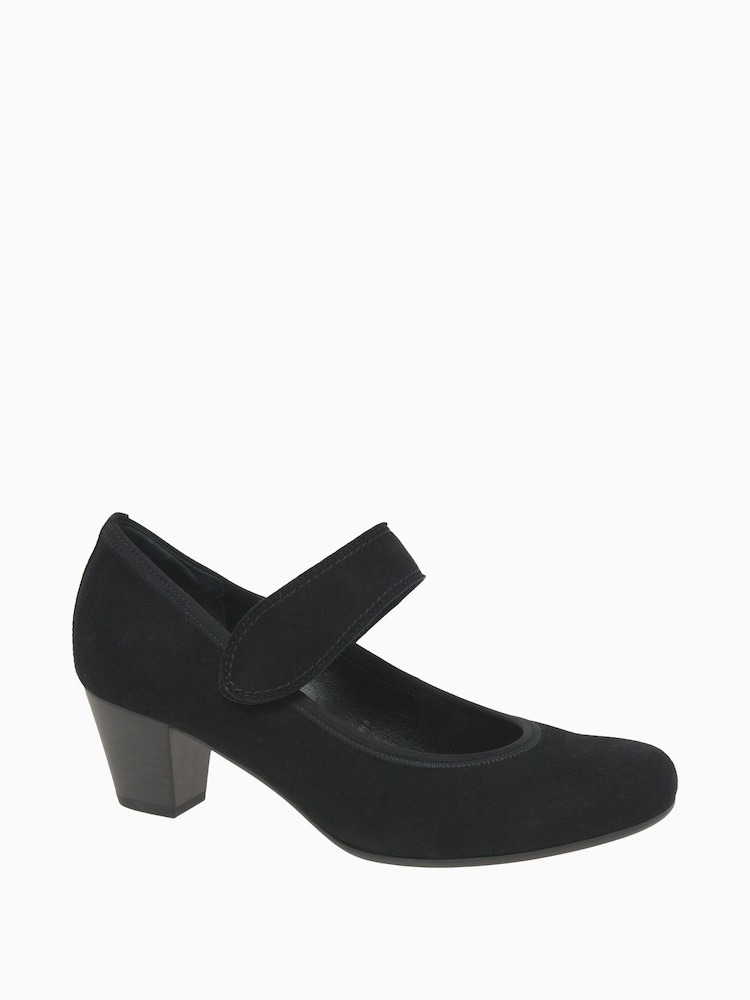 Gabor Illuminate Black Suede Court Black Shoes - Image 2 of 5