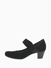 Gabor Illuminate Black Suede Court Black Shoes - Image 3 of 5