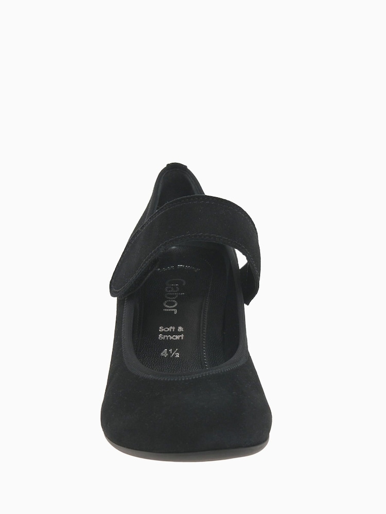 Gabor Illuminate Black Suede Court Black Shoes - Image 5 of 5