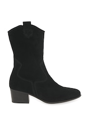 Gabor Wide Fit Kirsten Black Suede Cowboy Style Black Boots - Image 1 of 5