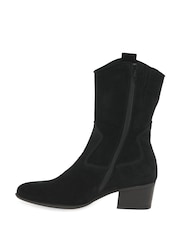 Gabor Wide Fit Kirsten Black Suede Cowboy Style Black Boots - Image 2 of 5
