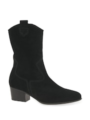 Gabor Wide Fit Kirsten Black Suede Cowboy Style Black Boots - Image 3 of 5