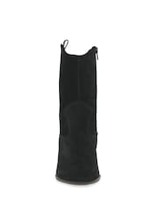 Gabor Wide Fit Kirsten Black Suede Cowboy Style Black Boots - Image 4 of 5