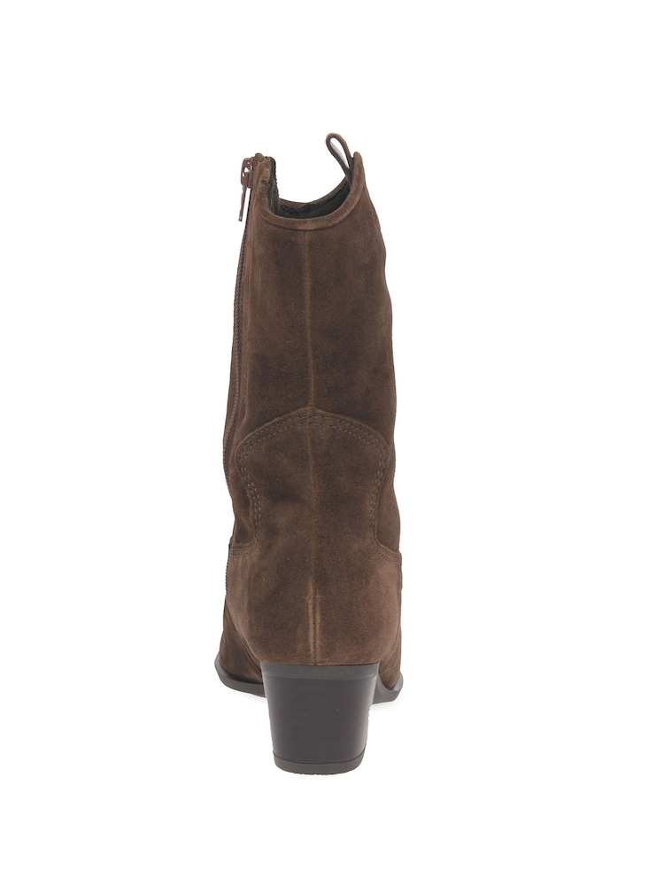 Gabor Wide Fit Kirsten Whiskey Suede Cowboy Style Brown Boots - Image 5 of 5 Gabor Wide Fit Kirsten Whiskey Suede Cowboy Style Brown Boots - Image 5 of 5