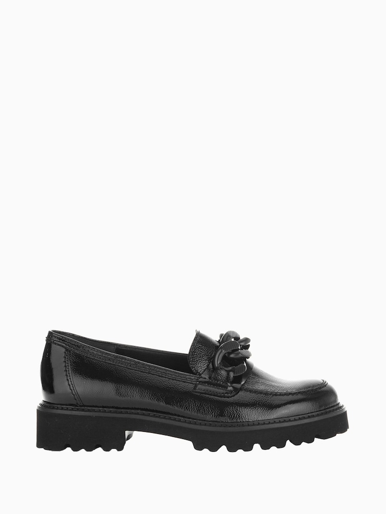 Gabor Squeeze Black Patent Leather Loafers - Image 1 of 5