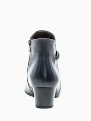 Gabor Wide Fit Blue Keegan Midight Leather Ankle Boots - Image 2 of 5