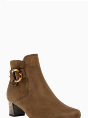 Gabor Wide Fit Hemp Reh Suede Ankle Brown Boots - Image 3 of 5