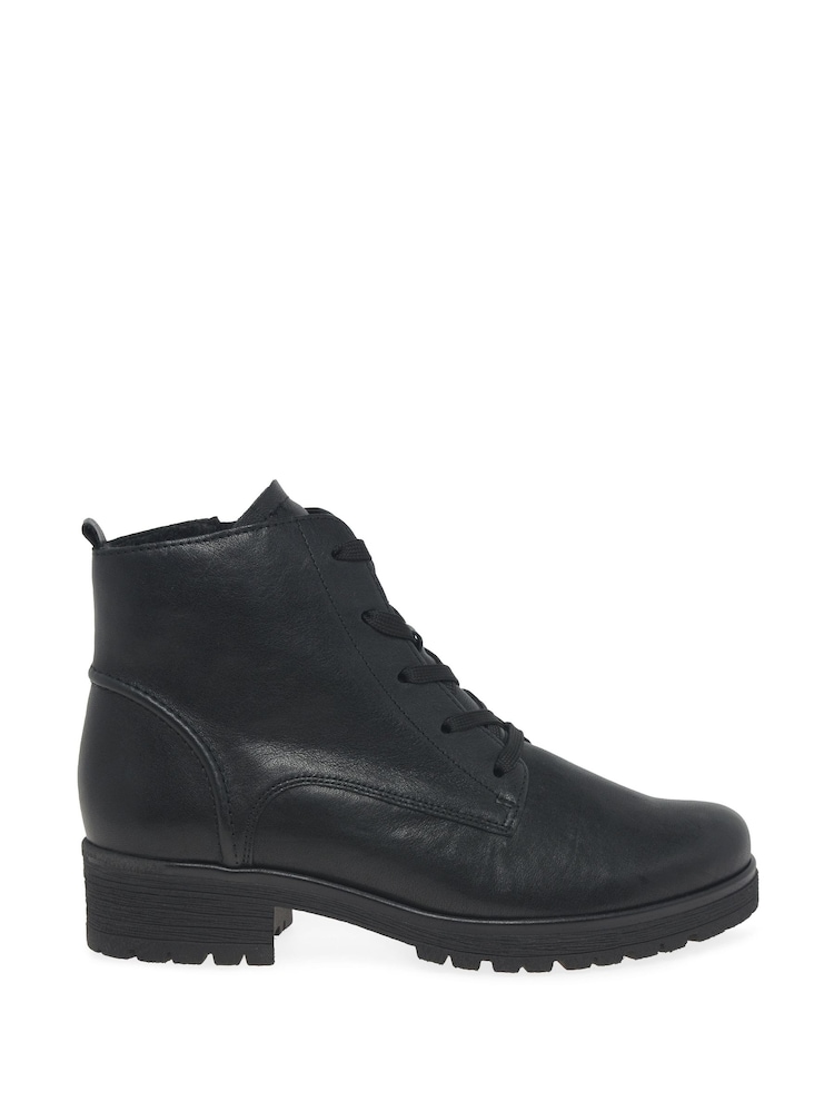 Gabor Wide Fit Zumba Black Leather Ankle Black Boots - Image 1 of 5