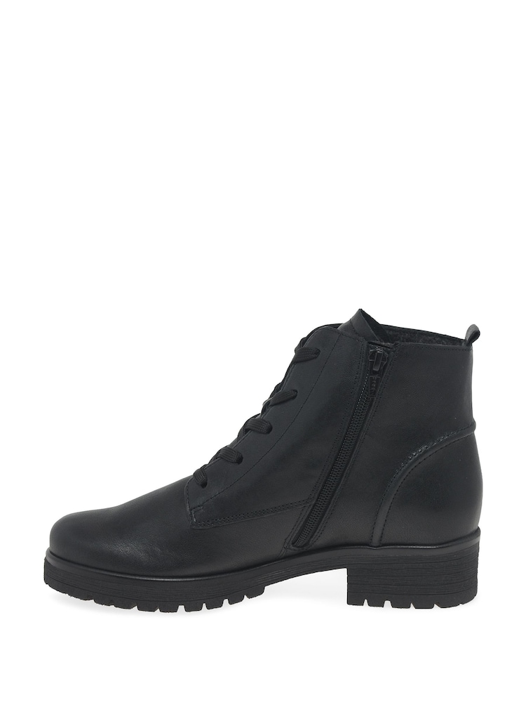 Gabor Wide Fit Zumba Black Leather Ankle Black Boots - Image 2 of 5