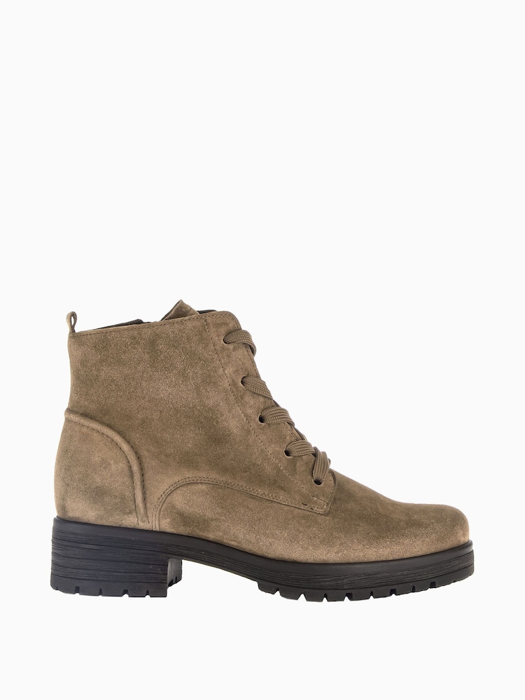 Gabor Wide Fit Zumba Farro Suede Ankle Brown Boots - Image 1 of 5
